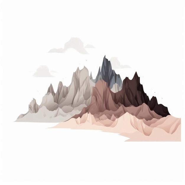 Minimalistische Berg Illustratie Op Witte Achtergrond Badlands Design