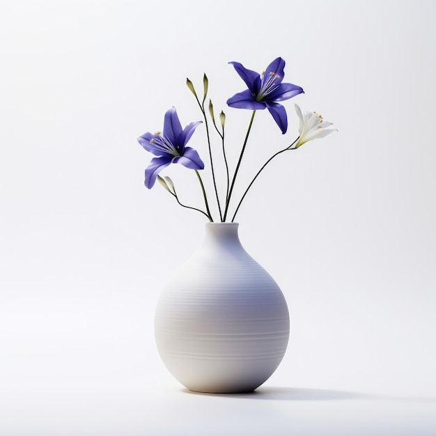 minimalistische bloemenvaas geïsoleerde witte achtergrond