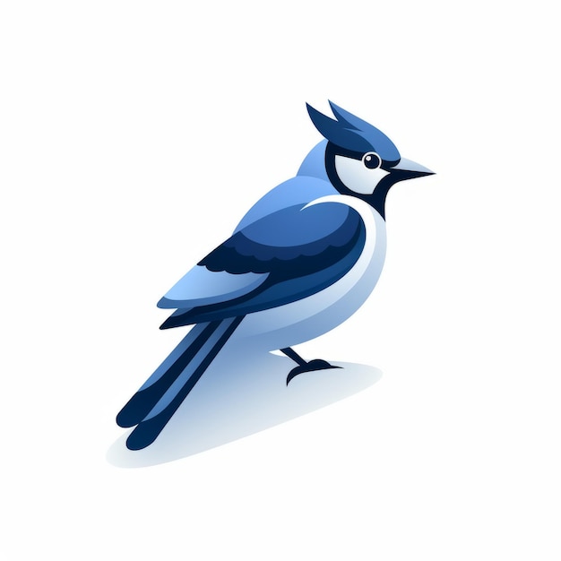Minimalistische Blue Jay Vector Icon Hoge Contrast Compositie