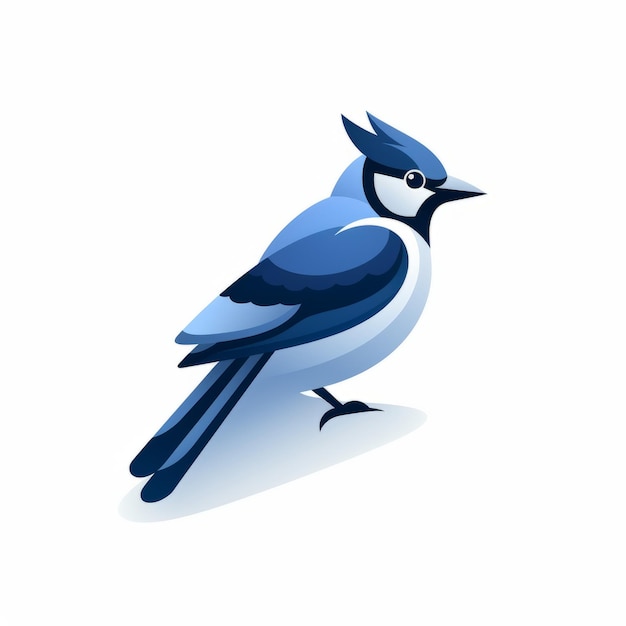 Foto minimalistische blue jay vector icon hoge contrast compositie