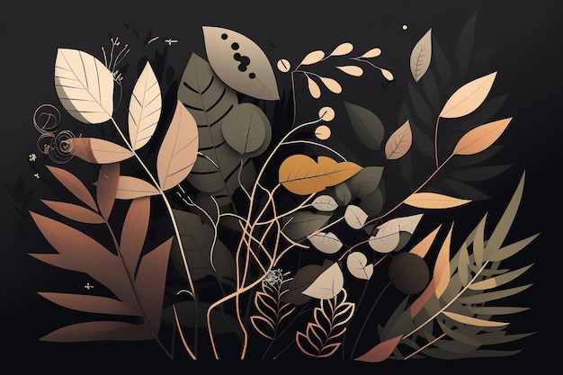 Minimalistische botanische illustraties Modern en abstract Plant ArtxA