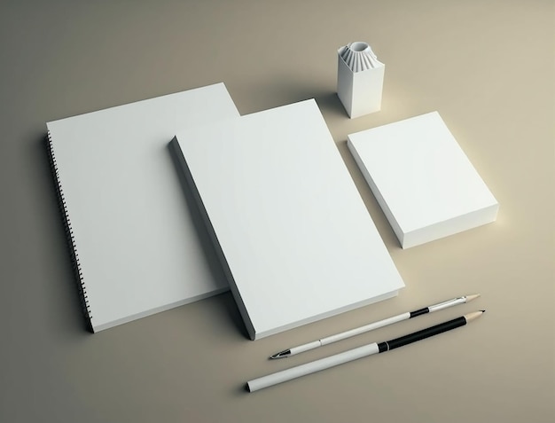 Minimalistische briefpapierset gemaakt met generatieve AI