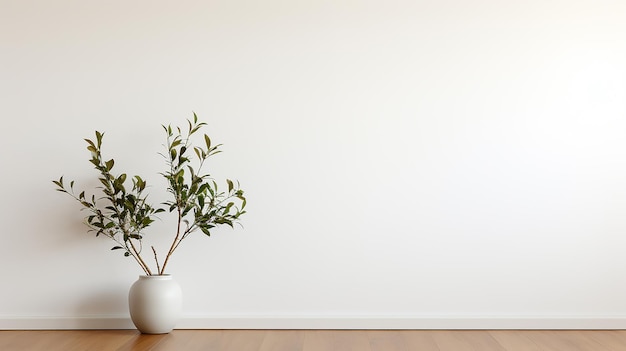 Minimalistische canvas effen witte muur als esthetisch statement