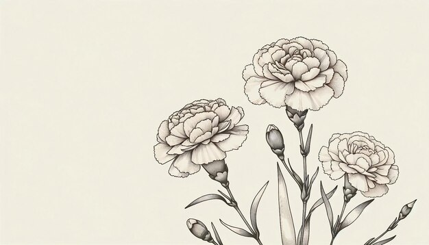 Foto minimalistische carnation line art