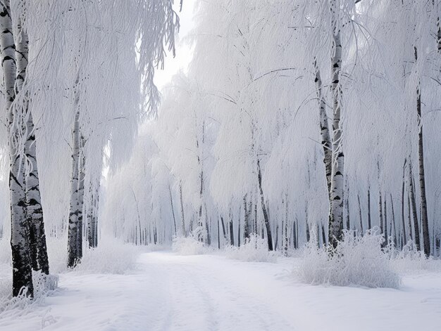 Minimalistische compositie van het winterlandschap