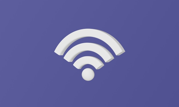 Minimalistische compositie, Wifi-pictogram op veri peri kleur achtergrondgeluid. 3D-rendering