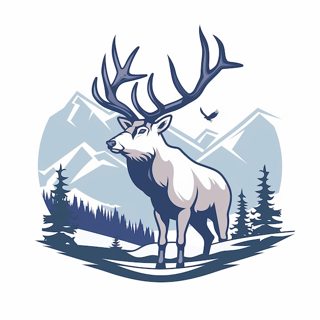 Foto minimalistische dierlijke logo-illustratie op witte achtergrond
