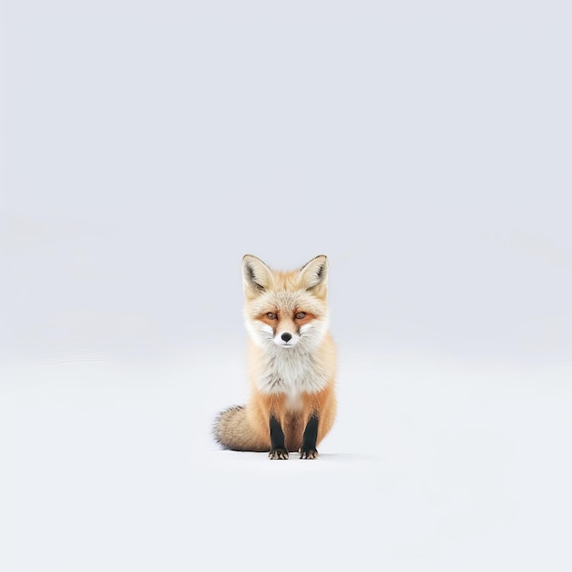 Minimalistische foto van een schattige vos