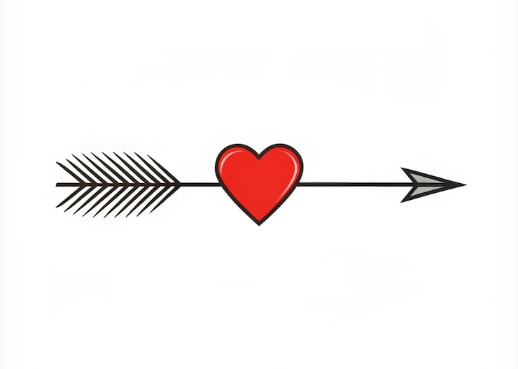 Foto minimalistische hart en pijl tatoeage ontwerpen liefde en richting iconen