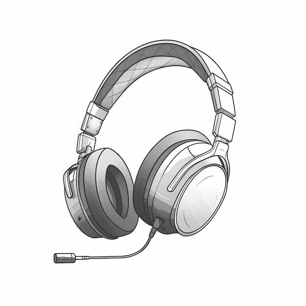 Minimalistische headset illustratie op witte achtergrond