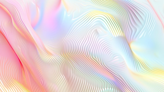 Minimalistische holografische golven met gradiënt paarse en roze achtergrondkleuren