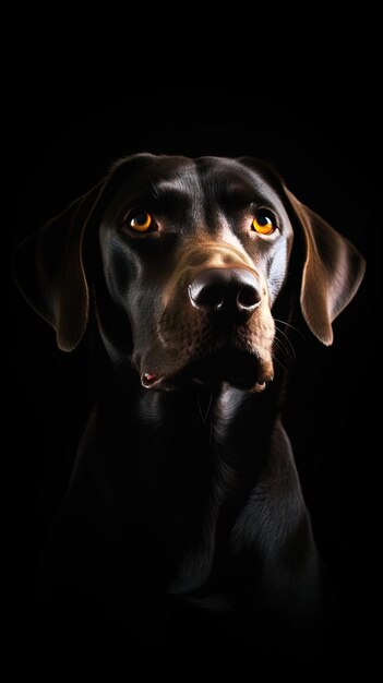 Minimalistische Hond op Donkere Achtergrond Generatieve AI