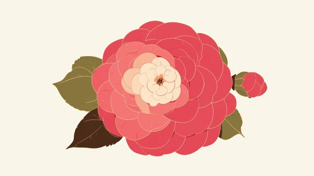 Foto minimalistische illustratie van een begoniabloem in esthetische stijl generatieve ai