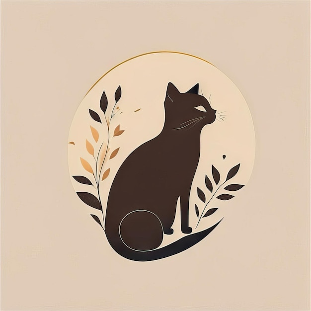 Foto minimalistische illustratie van een kat