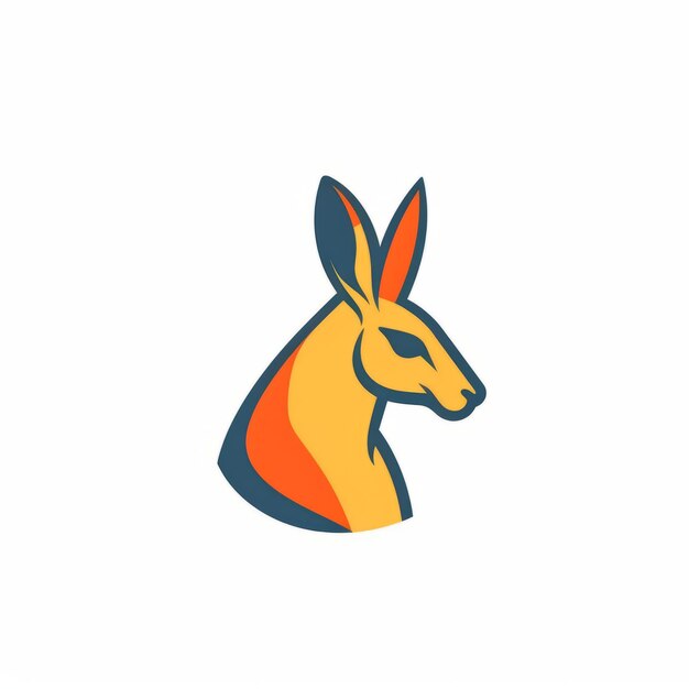 Foto minimalistische kangaroo-logo-hoofdillustratie in moderne grafische stijl