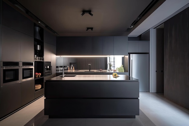 Minimalistische keuken met strakke en functionele inbouwapparatuur en modern d