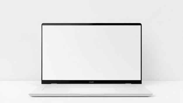 Minimalistische laptop op een witte achtergrond