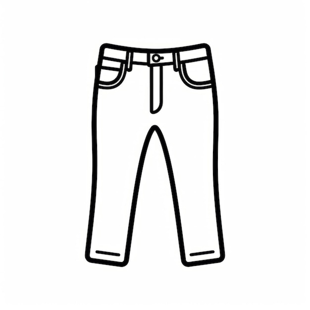 Minimalistische Lijn Icoon Van Jeans Op Witte Achtergrond