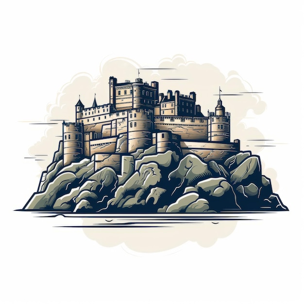 Minimalistische lijnkunst van Stirling Castle