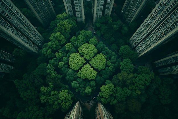 Foto minimalistische luchtfoto van een surrealistische stad geïnspireerd door mc escher