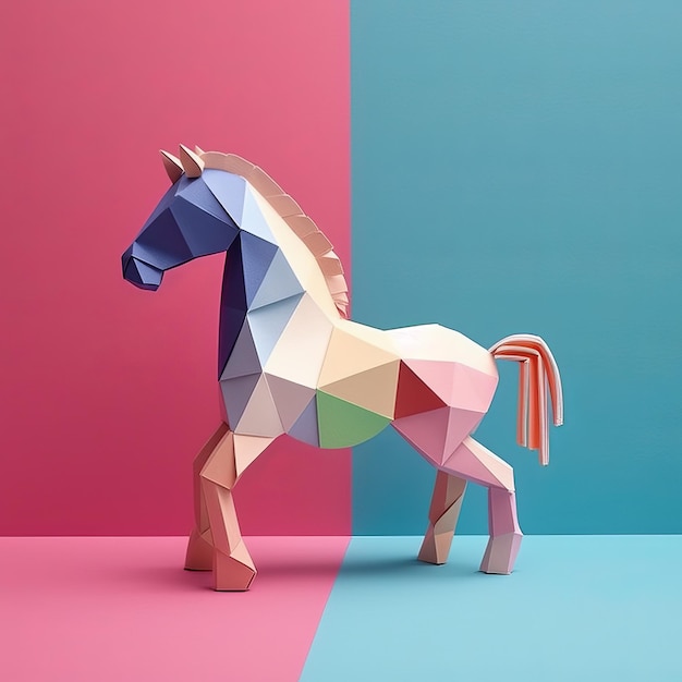 Minimalistische Origami Paardensamenstelling