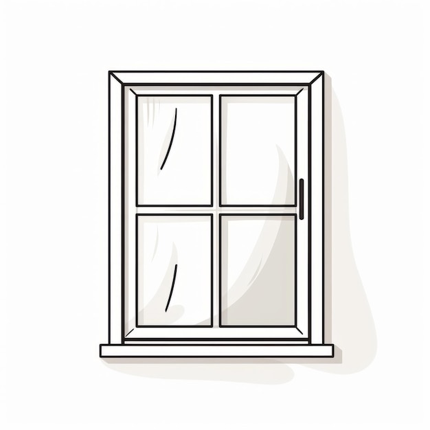 Foto minimalistische platte venster icoon tekening met delicate schaduw