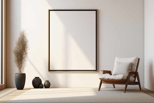 Minimalistische Poster Frame Mockup Indoor gemaakt met Generative AI