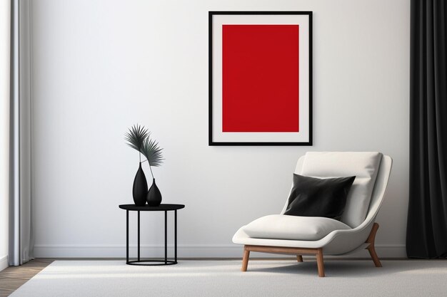 Minimalistische Poster Frame Mockup Indoor gemaakt met Generative AI