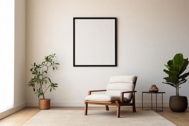 Minimalistische Poster Frame Mockup Indoor gemaakt met Generative AI