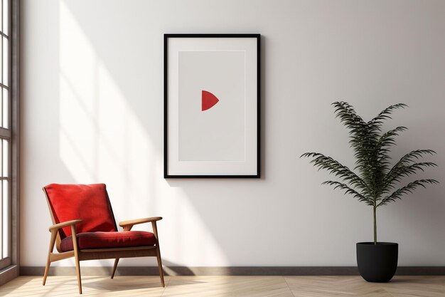 Minimalistische Poster Frame Mockup Indoor gemaakt met Generative AI