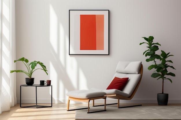 Minimalistische Poster Frame Mockup Indoor gemaakt met Generative AI