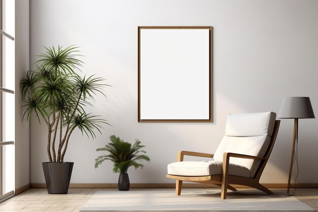 Minimalistische Poster Frame Mockup Indoor gemaakt met Generative AI