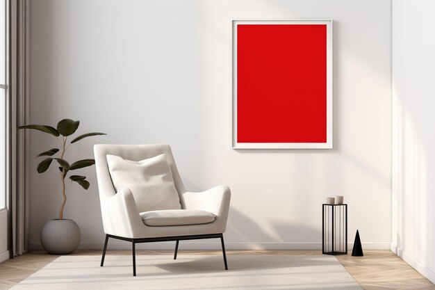 Minimalistische Poster Frame Mockup Indoor gemaakt met Generative AI