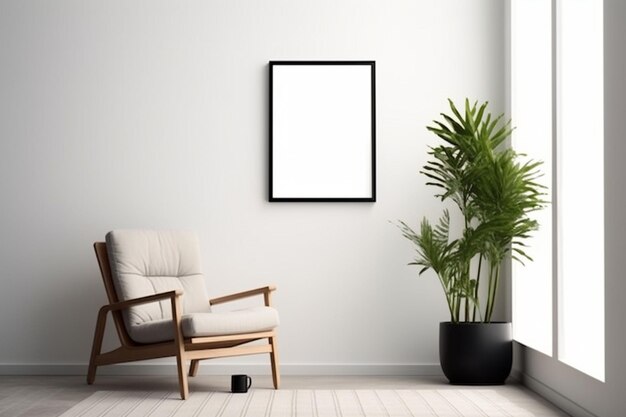 Minimalistische Poster Frame Mockup Indoor gemaakt met Generative AI