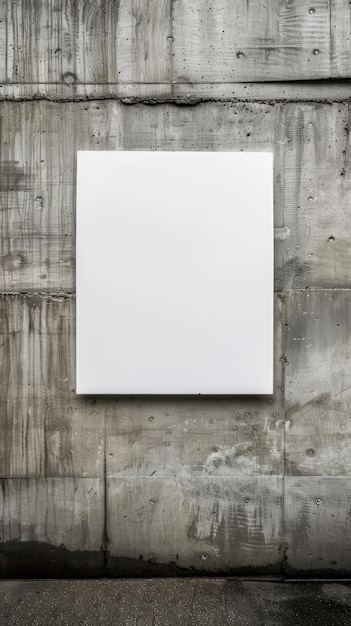 Foto minimalistische poster op betonnen muur generatieve ai