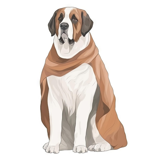 Foto minimalistische saint bernard aquarel schilderij op zachte pastel achtergrond