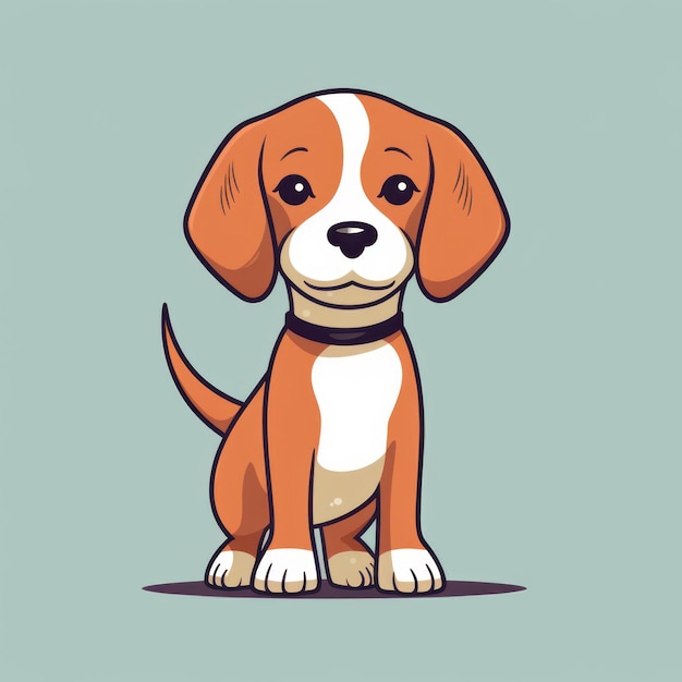 Minimalistische schattige Beagle Puppy cartoon illustratie