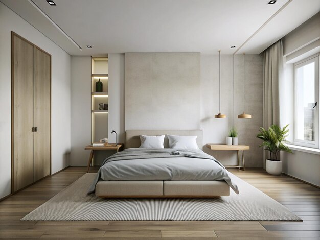 Minimalistische slaapkamer stijl