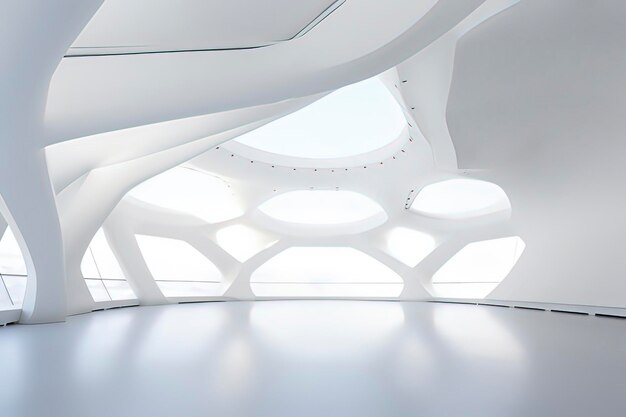 Minimalistische stijl interieur architectonische structuur van het kunstcentrum AI-technologie gegenereerd beeld