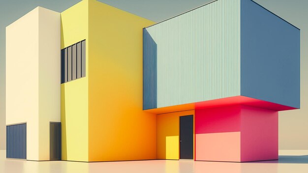 minimalistische stijl kleurrijke gebouw buitenkant
