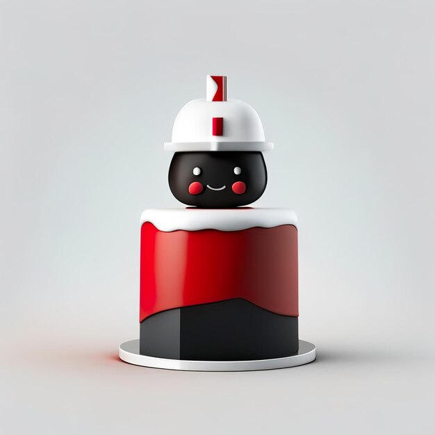 Minimalistische taartmascotte Generatieve AI