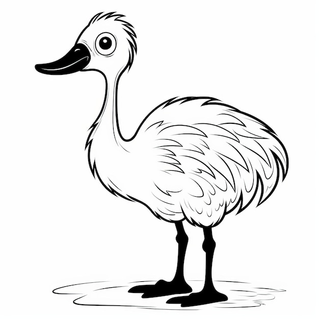 Minimalistische tekenfilm Flamingo kleurplaten voor kinderen