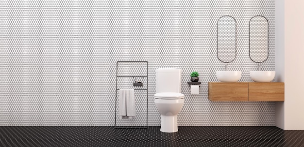 Minimalistische toiletten.