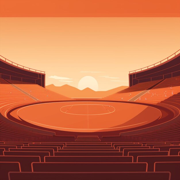 Foto minimalistische vectorillustratie van een leeg stadion of arena