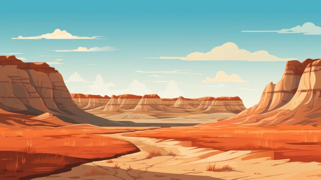 Minimalistische vectorkunst van Badlands op La Route Des Cretes