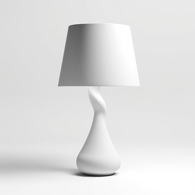 Foto minimalistische witte acrylllamp met abstracte vorm