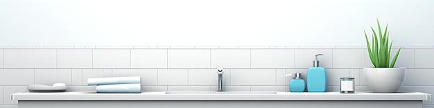 minimalistische witte badkamer met witte metro tegels