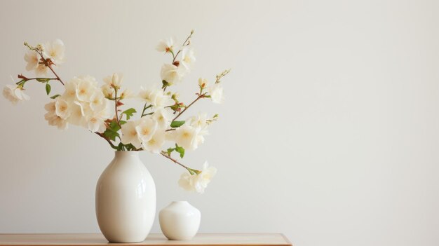 Minimalistische witte bloemenvaas