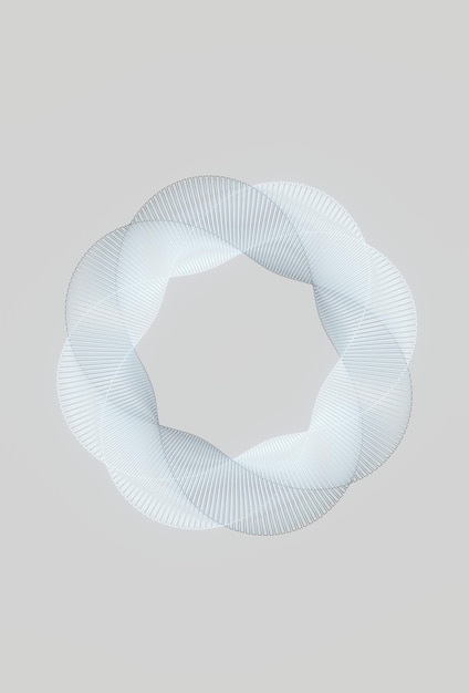 Minimalistische witte procedurele geometrische gloeiende neon vorm abstracte technische achtergrond 3D-rendering Neon curven in de vorm van geometrische vormenUltra brede abstracte kleurrijke 3D-achtergrond