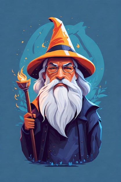 Minimalistische Wizard Vector Art Logo Illustratie